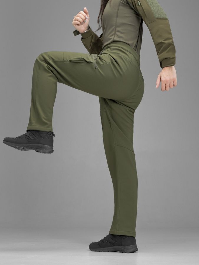 Штани карго тактичні жіночі Softshell BEZET Techwear хакі фото