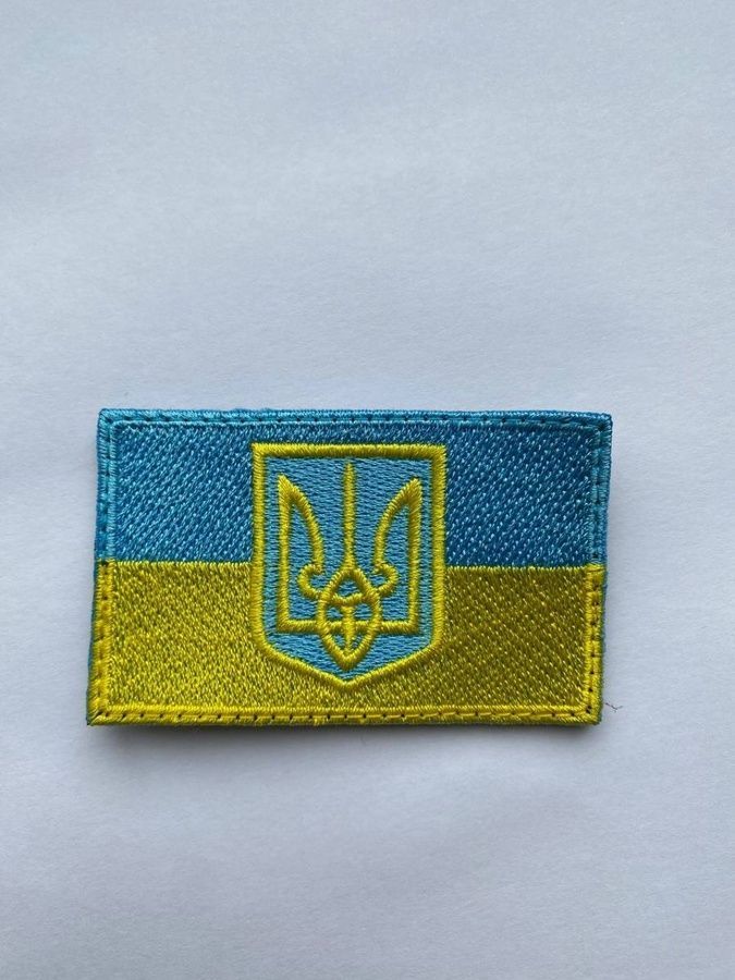 Шеврон-патч прапор з гербом на липучці фото