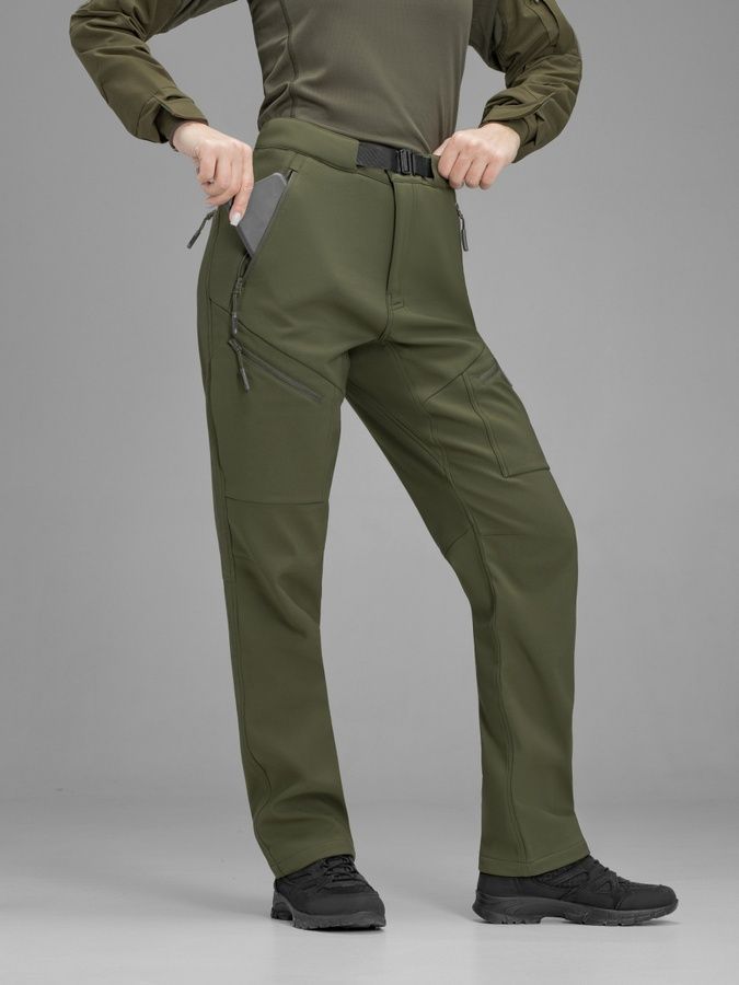 Штани карго тактичні жіночі Softshell BEZET Techwear хакі фото