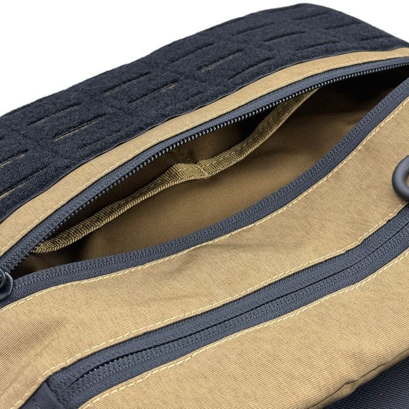 Тактическая мужская сумка через плечо RoKit Coyote Black M с MOLLE и панелью велкро фото
