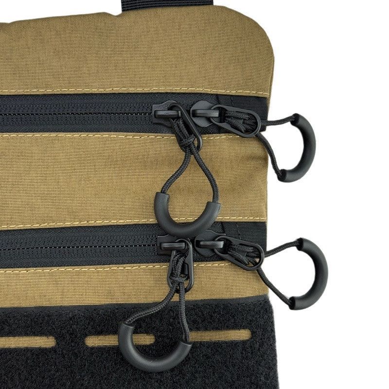 Тактическая мужская сумка через плечо RoKit Coyote Black M с MOLLE и панелью велкро фото