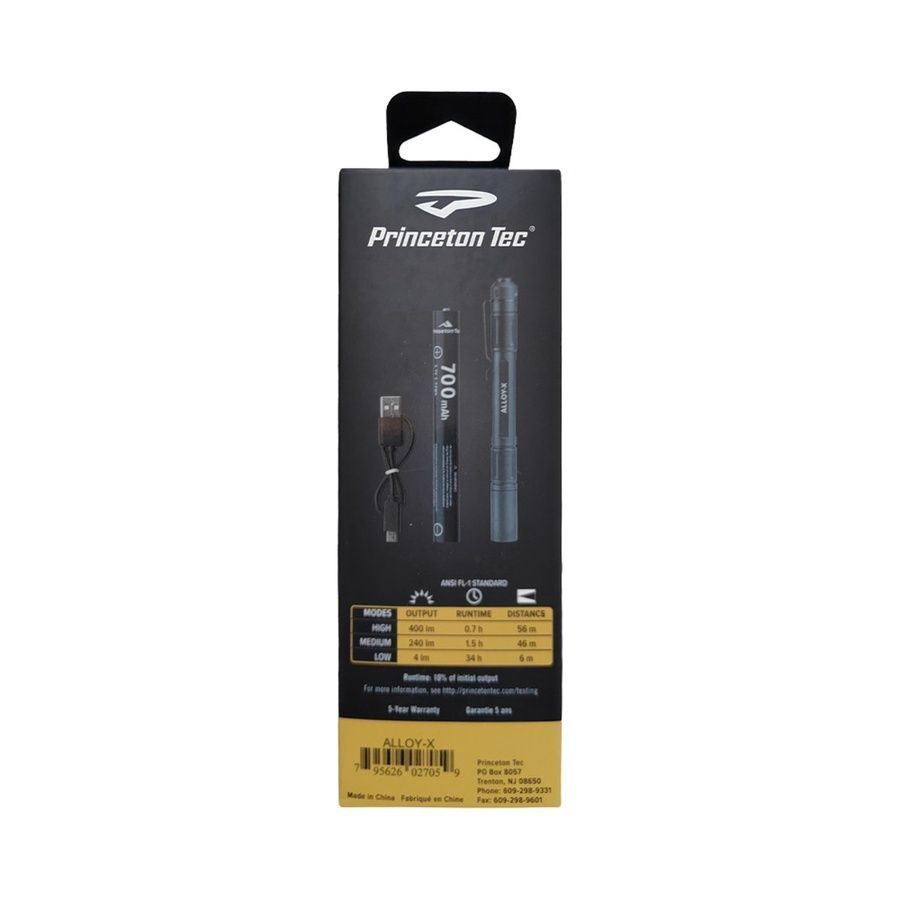 Фонарь Princeton Tec Alloy-X Rechargeable Black 400lm фото