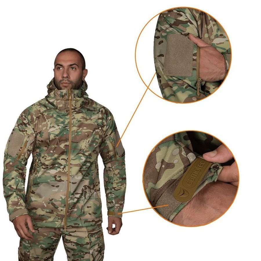 Демісезонний чоловічий військовий костюм-військовий комплект Softshell Multicam Camotec фото