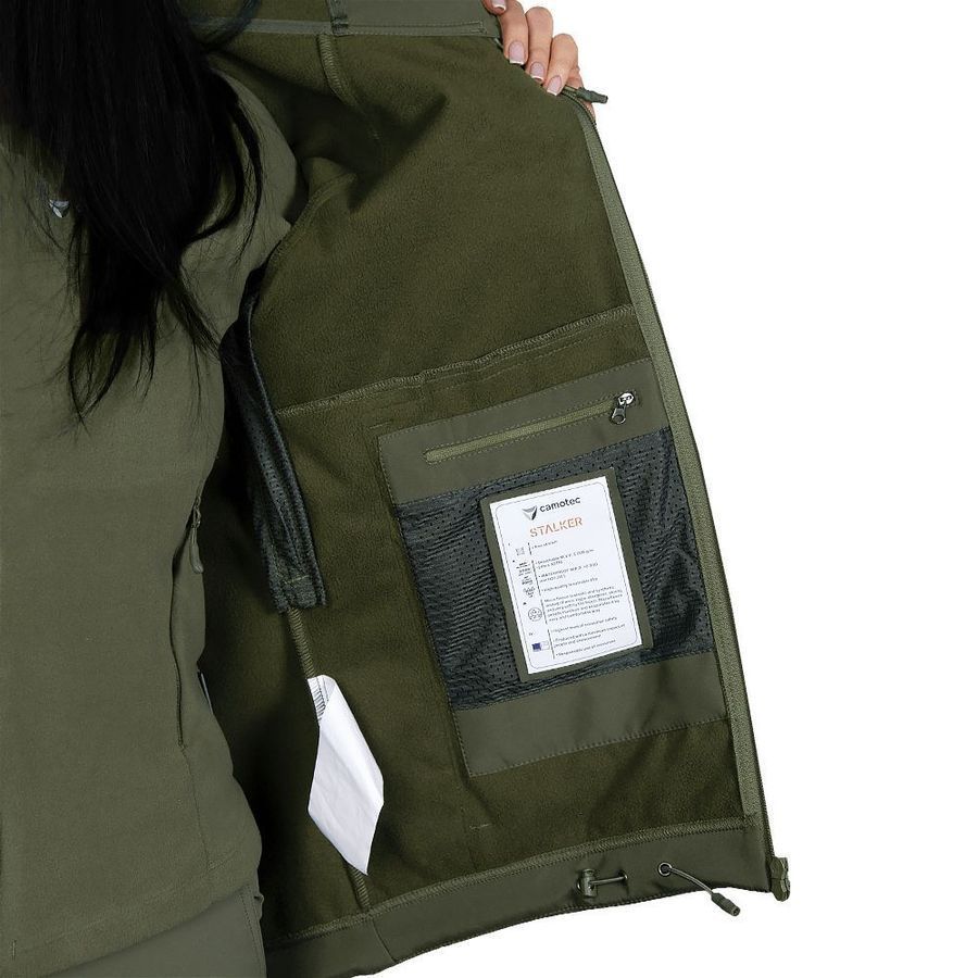 Демисезонная женская тактическая куртка Softshell Stalker олива Camotec фото