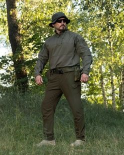 Демисезонный военный комплект (Брюки карго тактические байрактарь хаки, рубка боева fight 2.0 хаки) BEZET фото
