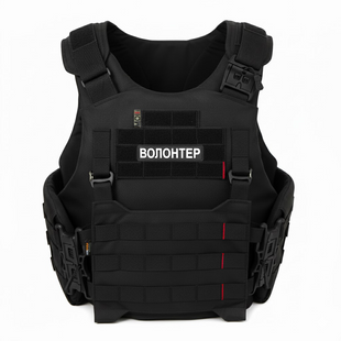 Протиуламковий жилет для волонтерів для преси, EGIDA СPS (corset protection system), 1 або 2 класу ДСТУ та STANAG, чорний MOLLI