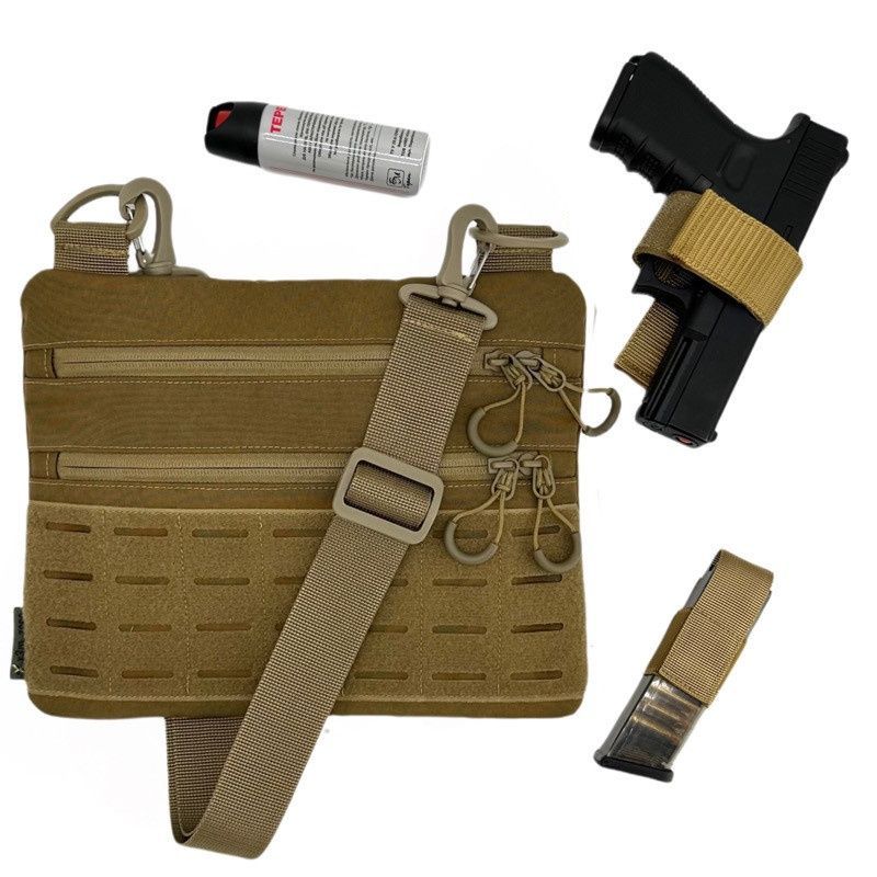 Тактическая мужская сумка через плечо RoKit Coyote M с MOLLE и панелью велкро фото