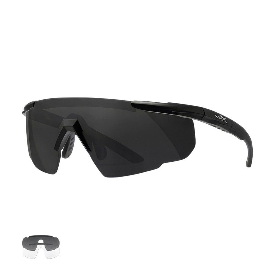 Защитные очки Wiley X Saber Advanced set 2in1 315, 2 линзы (Grey/Clear), оправа черная фото
